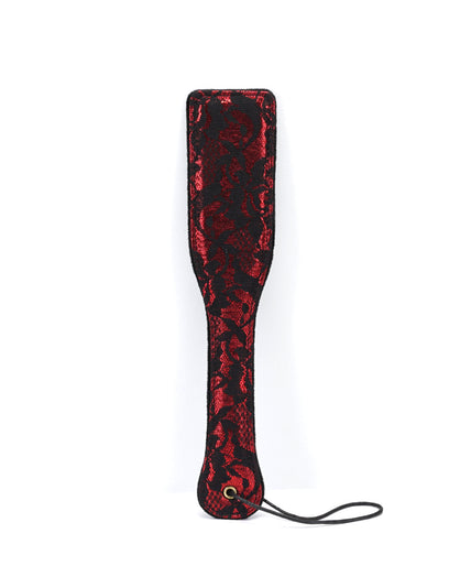 Liebe Seele Lace and Velvet Spanking Paddle – Victorian Garden Dark Red
