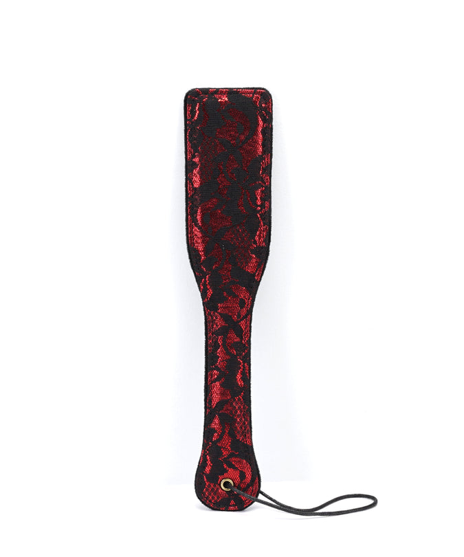Liebe Seele kant- en fluwelen spankpaddle – Victoriaanse tuin donkerrood