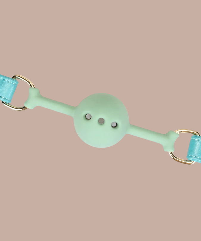 Liebe Seele Siren's Cove Lamb Leather Ball Gag – Blue