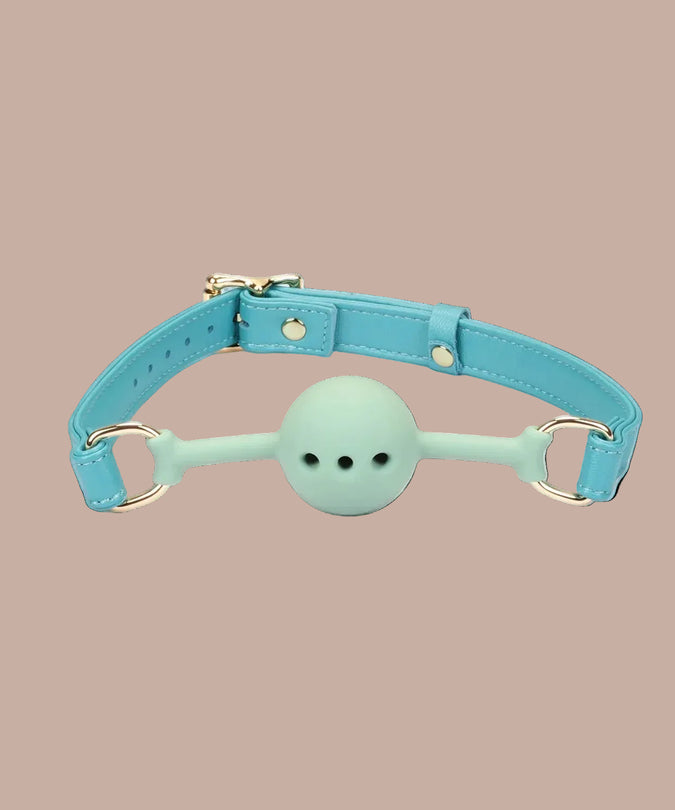 Liebe Seele Siren's Cove Lamb Leather Ball Gag – Blue