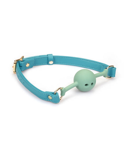 Liebe Seele Siren's Cove Lamb Leather Ball Gag – Blue