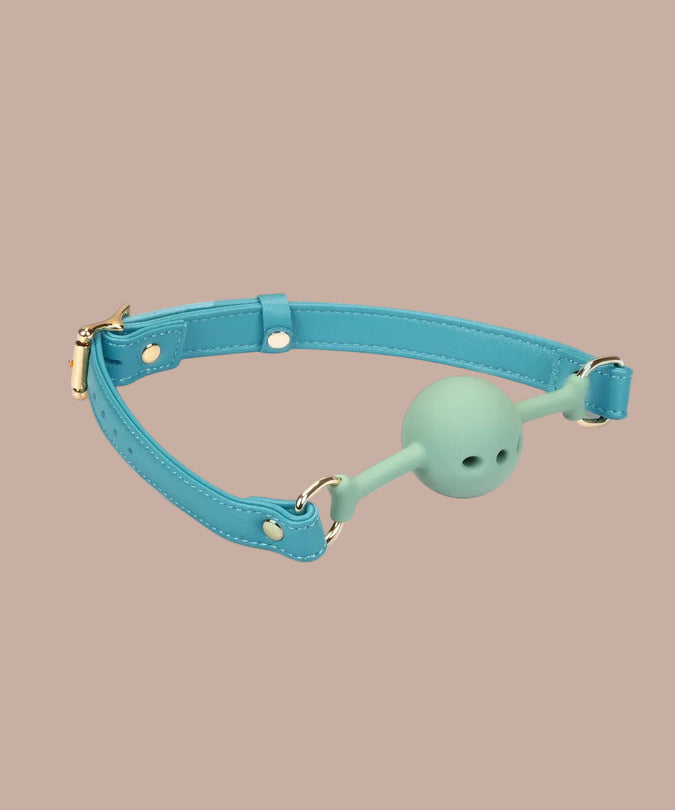 Liebe Seele Siren's Cove Lamb Leather Ball Gag – Blue