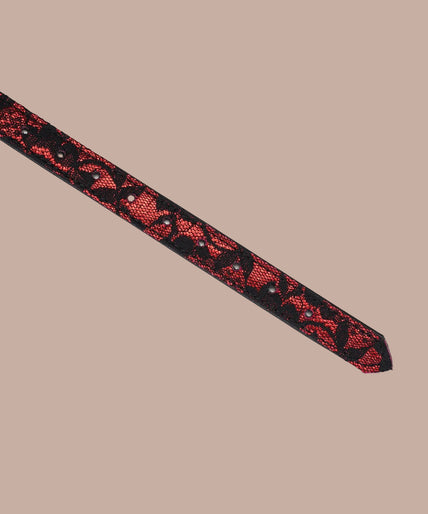 Lieve Ziel Kant en Fluweel Blinddoek – Victoriaanse Tuin Donkerrood