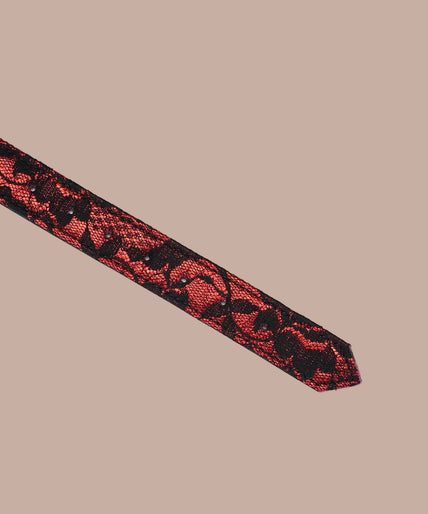 Lieve Ziel Lace en PU Choker – Victoriaanse Tuin Donkerrood