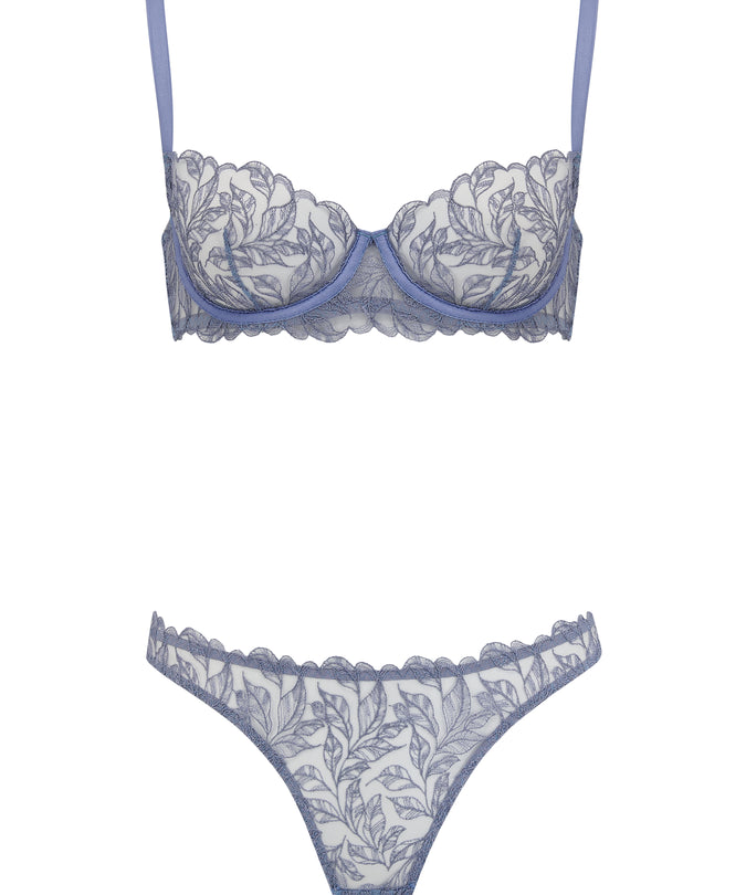 Coco de Mer Elandra Balcony Bra in soft powder blue