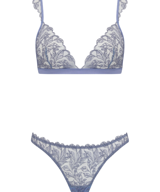 Coco de Mer Elandra Triangle Bra in soft powder blue