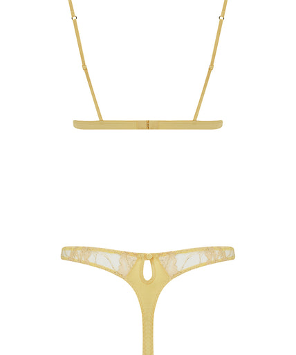 Coco de Mer Fiorella Soft Cup Triangle Bra Gold