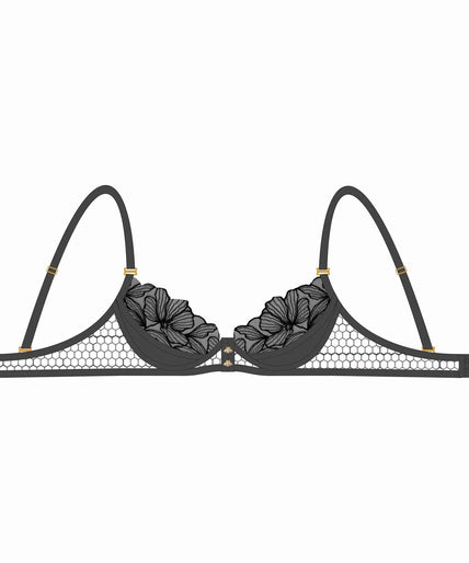 Shikkosa Push Up Bra Honey Bees in Black