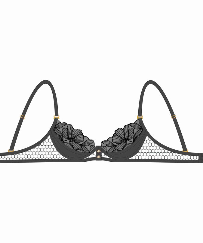 Shikkosa Push Up Bra Honey Bees in Black