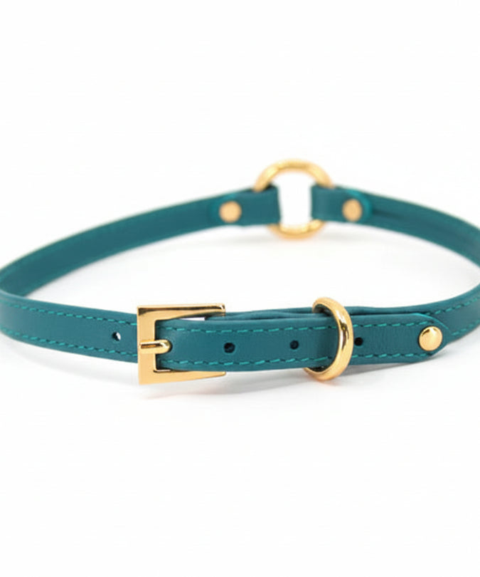 Liebe Seele Heron Leather Mini O Ring Collar – Green
