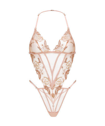Shikkosa Illusion Bodysuit in Soft Peacy