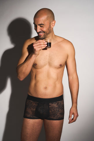 Atelier Amour Heren Boxershort met Kant - Zwart