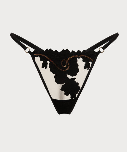 Shikkosa Misthys Thong in Black & Gold