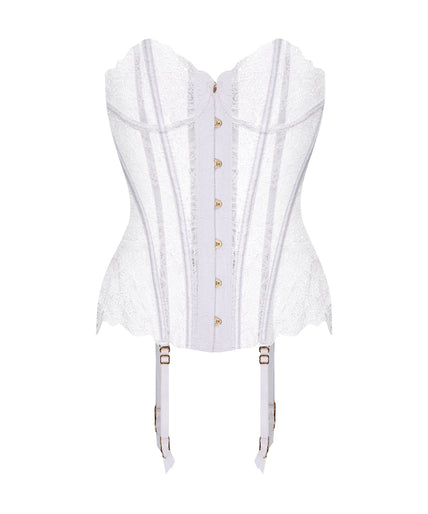Shikkosa Corset & Thong Madrid in Wit