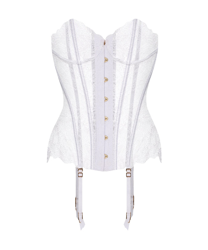 Shikkosa Corset & Thong Madrid in White