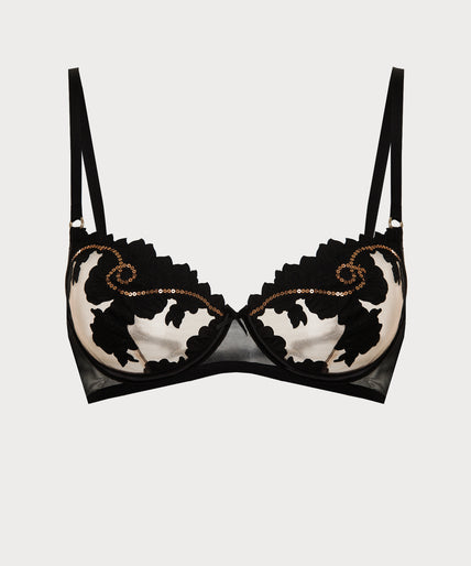 Shikkosa Misthys Underwire bra in Black & Gold