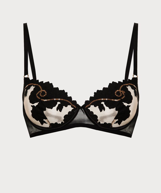 Shikkosa Misthys Underwire bra in Black & Gold