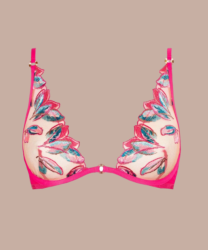 Atelier Amour – Oiseau de Paradis Wired Triangle Bra Cherry