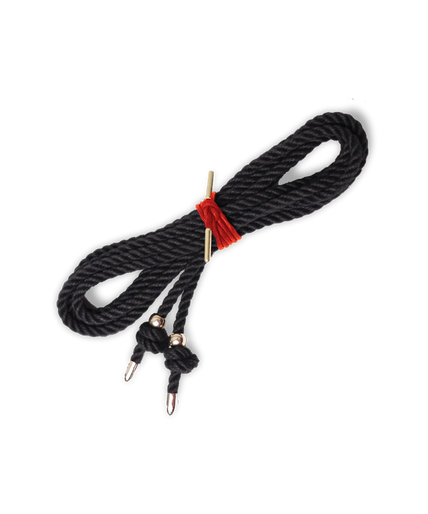 Coco de Mer Bondage Rope With Gold Tips Black