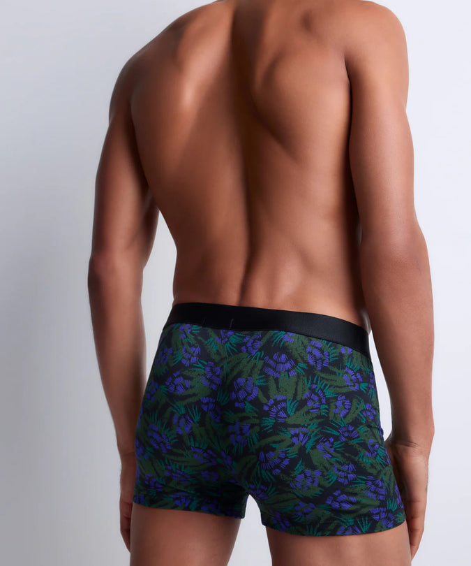 Aubade Heren Boxershorts – Twee stuks, bloemenprint & paars