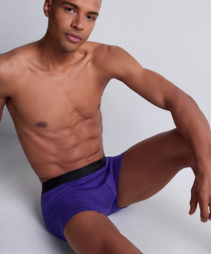 Aubade Heren Boxershorts – Twee stuks, bloemenprint & paars