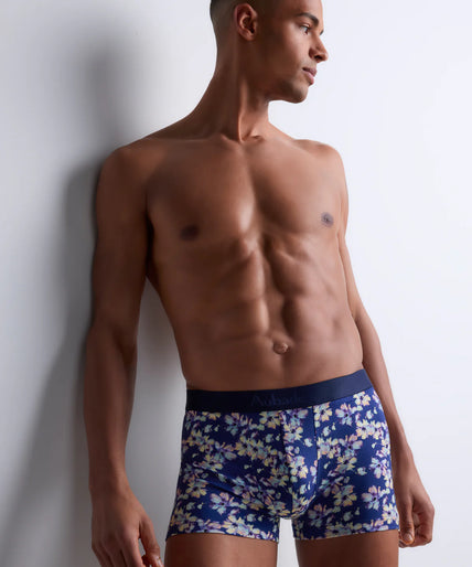 Aubade Heren Boxershorts – Twee stuks, bloemenprint & blauw