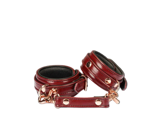 Liebe Seele Narrow Leather Wrist Cuffs – Wine Red