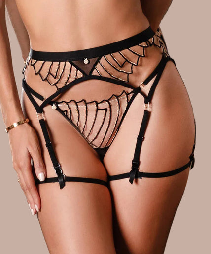 Atelier Amour – Cosmic Dream Garter Belt - Black