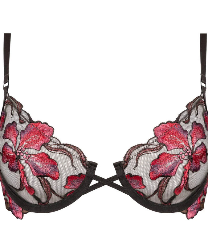 Atelier Amour – Dernier Frisson Demi Cup Bra - Black & Red
