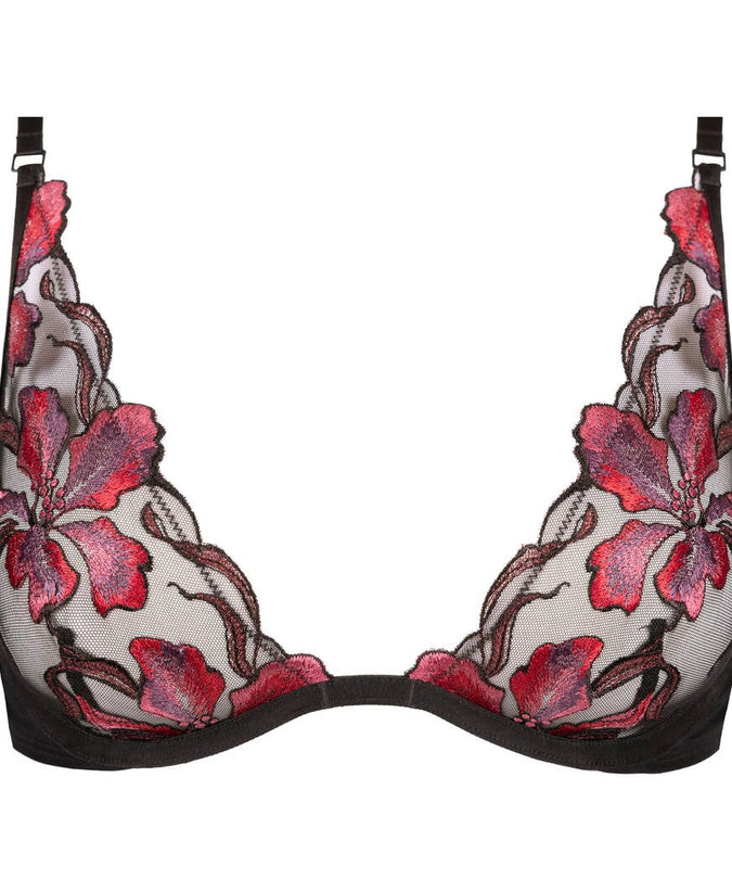 Atelier Amour – Dernier Frisson Wired Triangle Bra - Black & Red