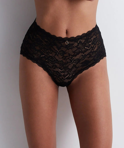 Aubade Rosessence High - waist Brief in Black - Pleasurements