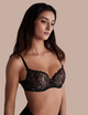 Aubade – Rosessence gevormde halve cup beha zwart - 60% korting! - EUR70B