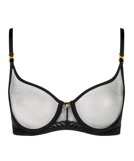Aubade Sheer Emotion Half Cup Bra Black - Pleasurements