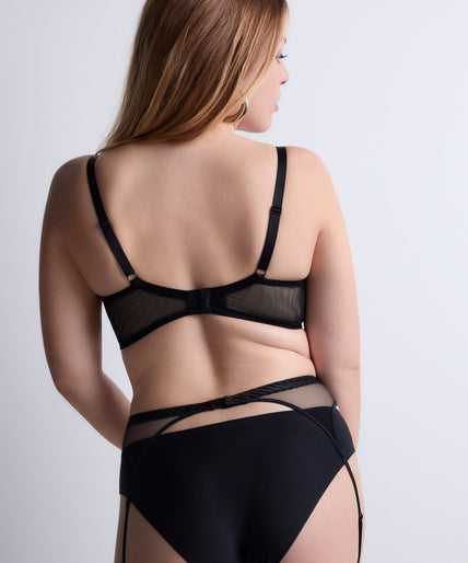 Aubade Sheer Emotion Suspender Black - Pleasurements