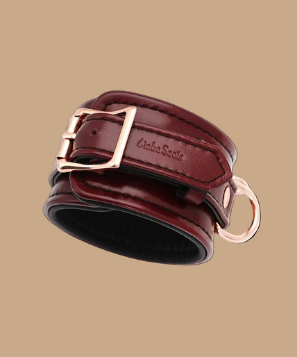 Liebe Seele Leather Ankle Cuffs – Wine Red