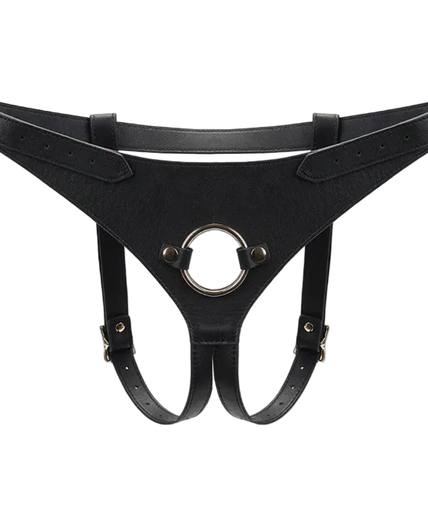 Liebe Seele Dark Secret Deluxe Leather Strap-On Harness – Black