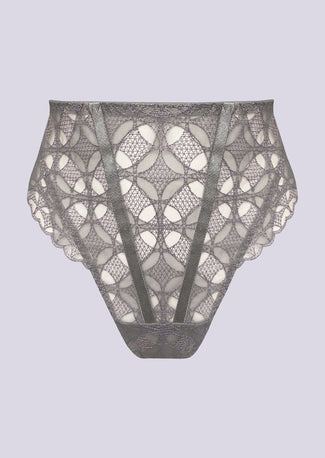 Bordelle Alta High Waist Thong Platinum - Pleasurements