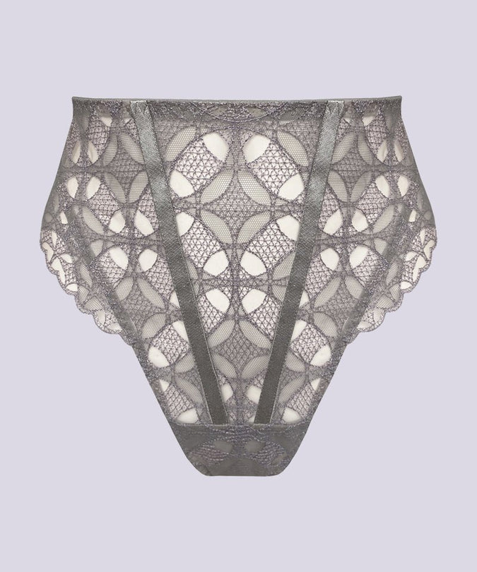 Bordelle Alta High Waist Thong Platinum - Pleasurements