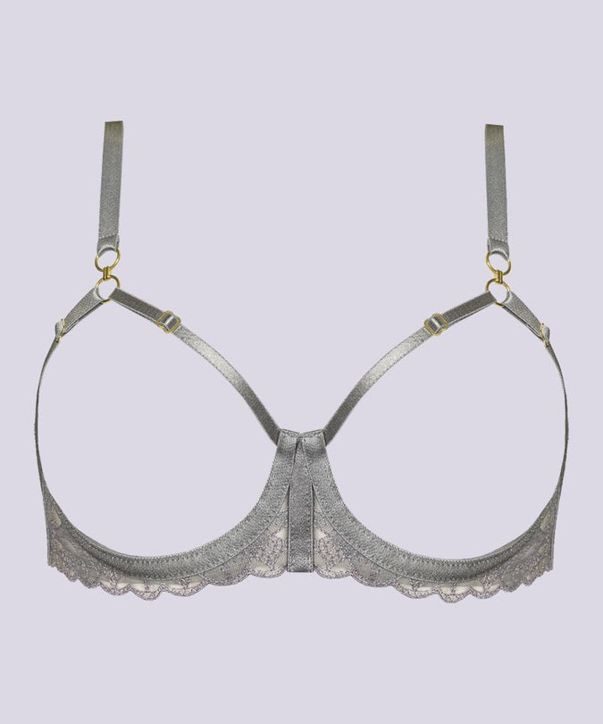 Bordelle Alta Ouvert Wire Bra Platinum - Pleasurements