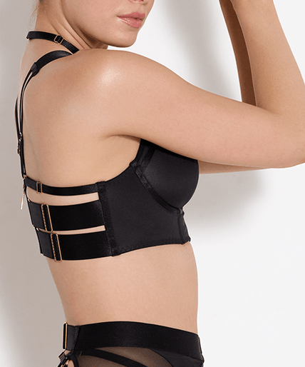 Bordelle Vero Longline Bodice Bra Black - Pleasurements