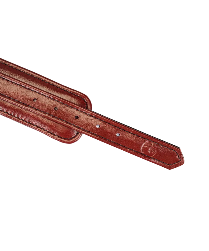 Liebe Seele Narrow Leather Wrist Cuffs – Wine Red