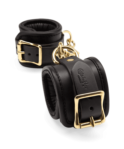 Coco de Mer Black Leather Wrist Cuffs - Pleasurements