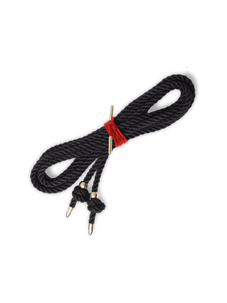 Coco de Mer Bondage Rope With Gold Tips Black - Pleasurements
