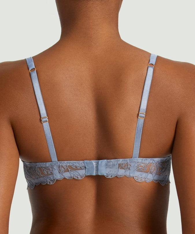 Coco de Mer Elandra Balcony Bra in soft powder blue - Pleasurements