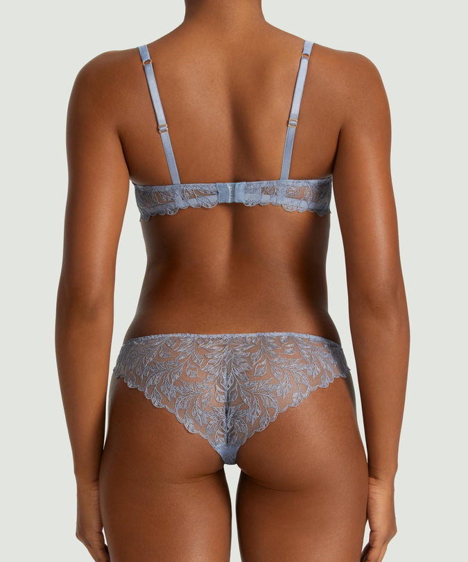 Coco de Mer Elandra Balcony Bra in soft powder blue - Pleasurements