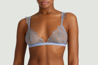 Coco de Mer Elandra Triangle Bra in soft powder blue - Pleasurements