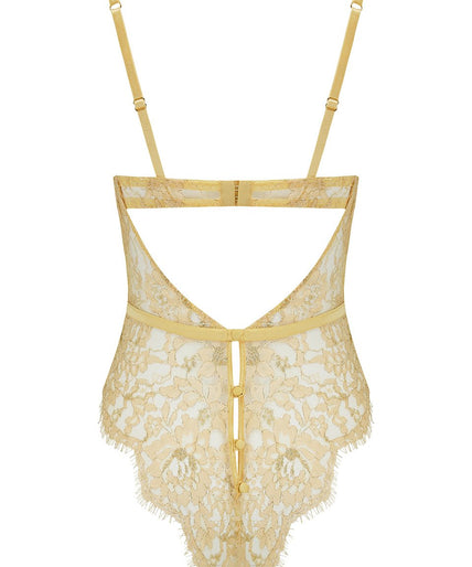 Coco de Mer Fiorella Bodysuit Gold - Pleasurements