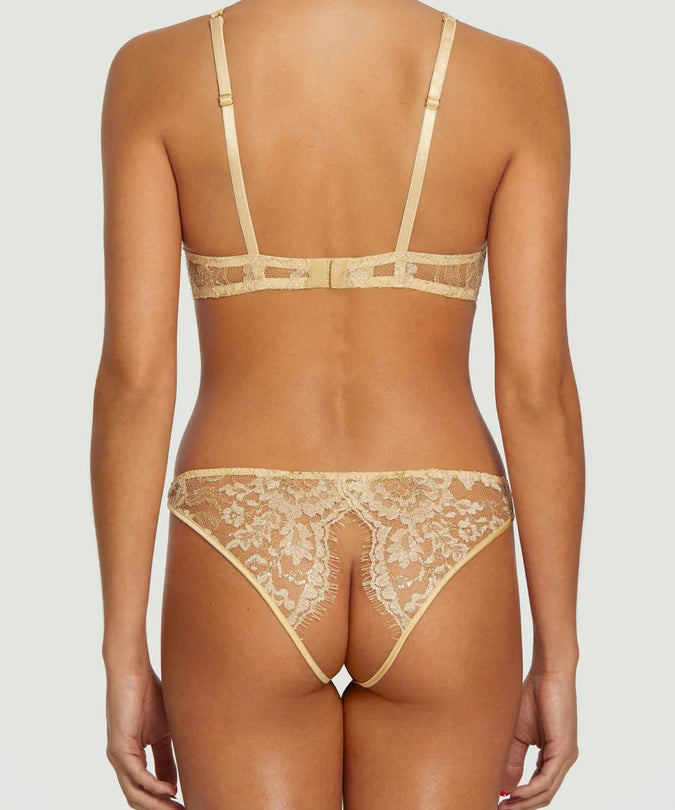 Coco de Mer Fiorella open Knicker Gold - Pleasurements