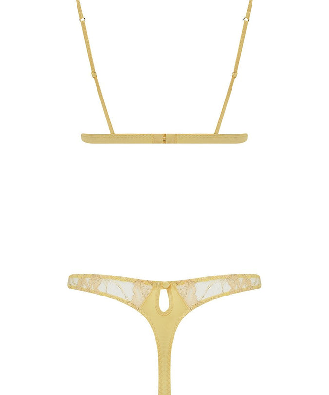 Coco de Mer Fiorella Soft Cup Triangle Bra Gold - Pleasurements