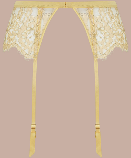 Coco de Mer Fiorella Suspender Belt Gold - Pleasurements